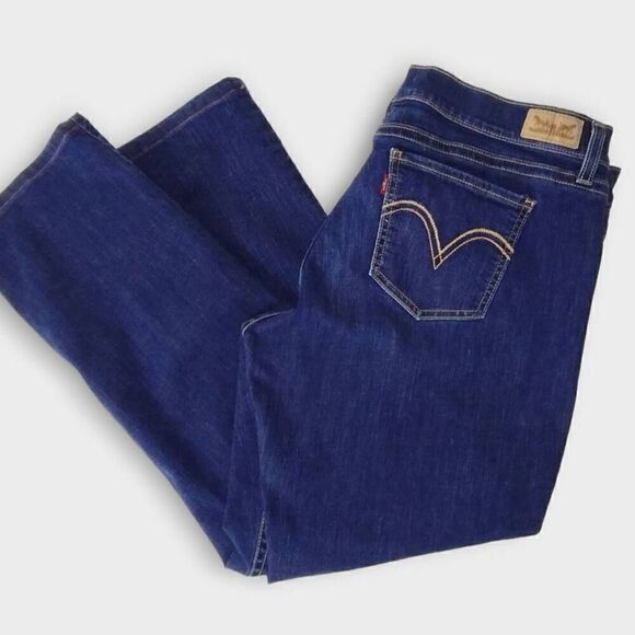 Levis Womens 528 Curvy Skinny Sz 17M Jr Dark Blue Stretch Teen Girls - Picture 2 of 6